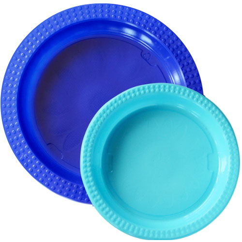 Duni 플라스틱 칼라 캠핑 컬러릭스 접시세트 블루 20P
