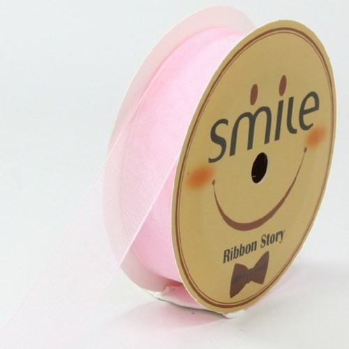 DC 스마일 원단 포장 리본 끈 포리오간디리본 25mm (9M) 핑크