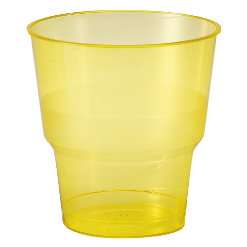 Duni 투명 플라스틱 음료 캠핑용 물 컵 옐로우 10P (250ml)