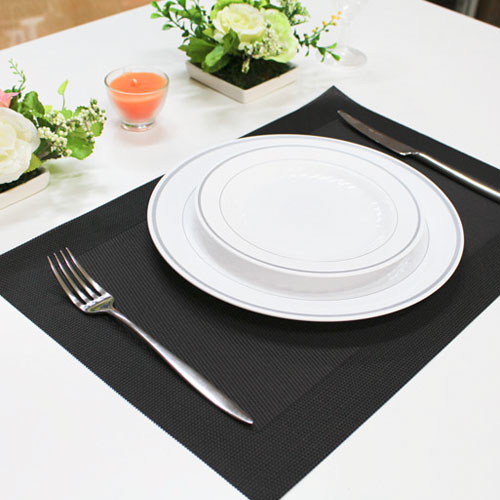 TM 실리콘 방수 다이닝 테이블 식탁매트 사각틀 블랙