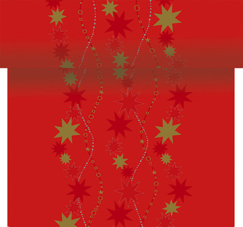 Duni 크리스마스 댄싱스타레드 호텔 테이블 식탁 러너 0.4x24m (1.2m 절취선)